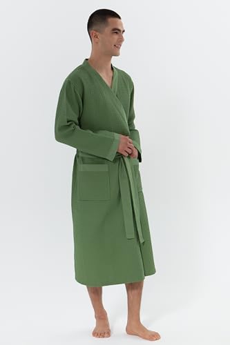 Image of SEYANTE Men's Waffle Kimono Bathrobe