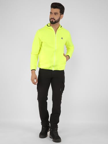 Image of GREENLANDS Windcheater GNL TRISH: Men's Reflective Windproof Jacket - NS Lycra, Breathable Mesh, Multiple Pockets, Adjustable Waist, Full Sleeves for Outdoor Adventures