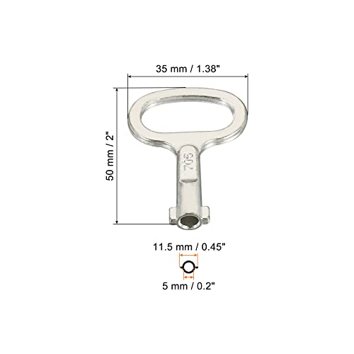 Patikil Key Shape Socket Spanner Key, 3 Pack Electrical Cabinet Gas Water Meter Switch Key For 0.45"X0.2" Key Shape Panel Lock, Silver #TOP1