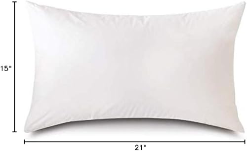 Miniatura 8 de Plankroad Home Décor Almohada rectangular de plumón sintético hipoalergénico de 15 x 21 pulgadas, funda de 100% algodón batista, nunca empacada al
