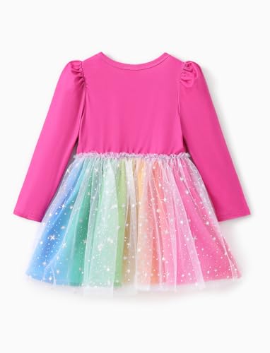Peppa Pig Toddler Girls Dress for Fall Long Sleeve Tutu Dresses for Birthday Party Tulle Princess Dress Little Girl Size 2-6T2
