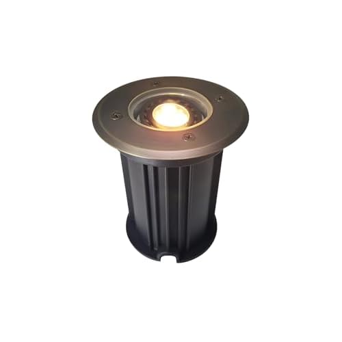 MALORY Brass Top Cover Landscape Well Lights, 12V Low Voltage Outdoor In Ground Lights,Landscape Lighting for Pathway, Driveway and Garden (Open Top, 1-Pack Without Bulb) 1-pack without Bulb