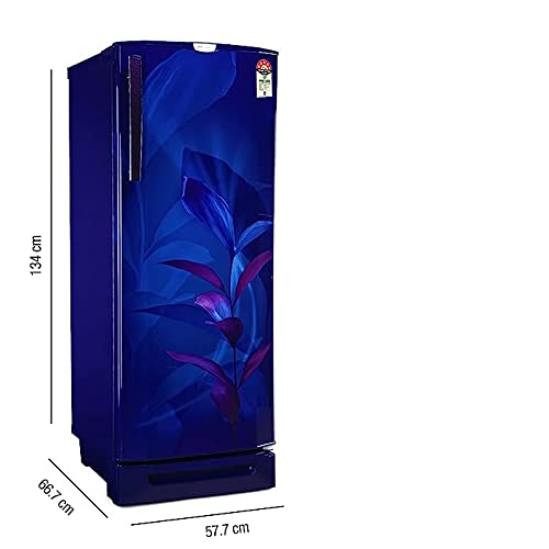 Image of Godrej 210 L 5 Star Inverter, Jumbo Vegetable Tray Direct Cool Single Door Refrigerator Appliance With Base Drawer(2023 Model, RD EDGEPRO 225E 53 TDI MN BL, Marine Blue)