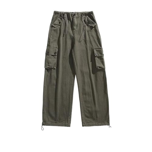 Men's Trouser American Style Multi-Pocket Wide Leg Jogging Cargo Pants for Men