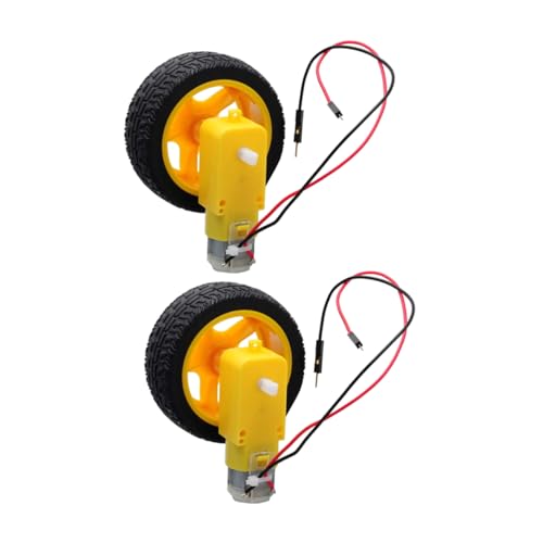 Yardwe 1 Juego Motor Reductor Motor para Coche Cepillado Engranaje del Motor Engranajes de Motor Auto motorreductor Motor de Doble Eje Motor electrico Motor eléctrico páginas Amarillo