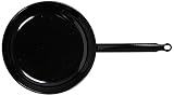 Paellera de 14 cm con una asa La Valenciana Paellera (14 cm, Acero Inoxidable, esmaltado, con 1 asa), Color Negro, Negro, 28 cm