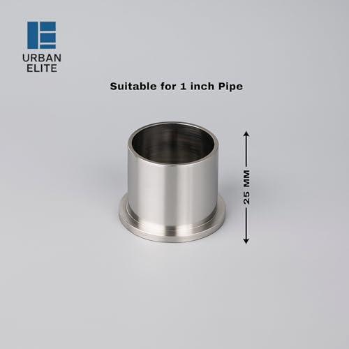 Image of Urban Elite Heavy Curtain Bracket | Wall to Wall Bracket for 1inch Stainless Steel Curtain Rod and Wardrobe Rod Suitable for 25mm Curtain Pipe(Steel, White, Silver)- 4pcs