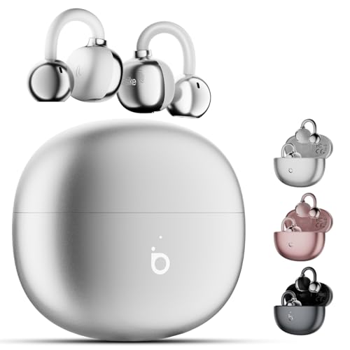 Basike Fones de Ouvido CLip-on Bluetooth 5.4 – Leves e Compactos,...