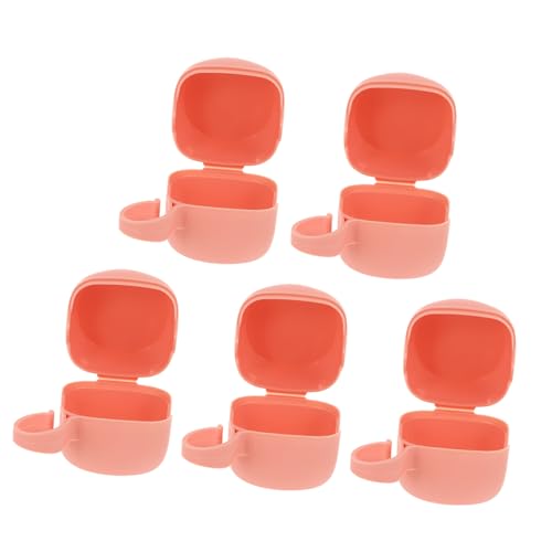 SUPVOX 5pcs Pacifier Box Soothing Newborn Pacifiers Case Holder Case Storage Dummy Holder Soother Container Pacifier Holder Soother Holder Pink