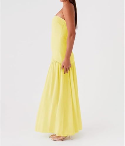 Image of Willow Dance Women Tube Top Dress Printed Mesh Patchwork Maxi Dress Strapless Sexy High Slit Long Dresses Party Clubwear