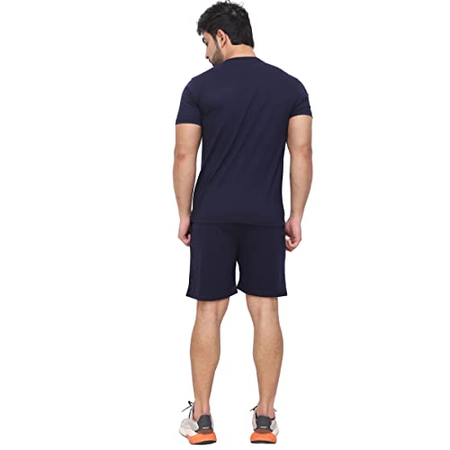 Image of D-GREEN Men's Basic Solid Cotton Round Neck Tracksuit for Athletics Jogging Gym and Sports