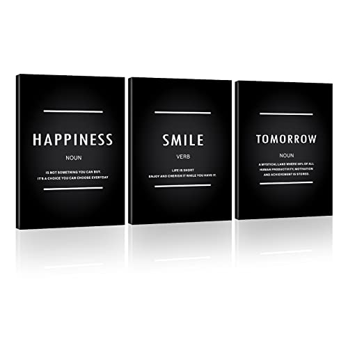 HLiWEGNS Motivational Wall Art Large, Inspirational Canvas Wall Decor Poster for Office Bedroom Living Room Smile Happiness Tomorrow Positive Quotes Painting Picture Thank You Gift for Men Women 16
