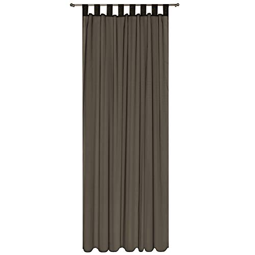 Megachest sheer Voile Tab Top Curtain(dark brown, 56" wideX48 drop(W142cmXH122cm)), W 56" x L 48" (2 Panels) - Image 2