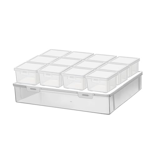 Image of Vidifor 13Pcs Extra Large Bead Storage Container with Hinged Lid, Craft Supply Case, Legos Storage. (1)