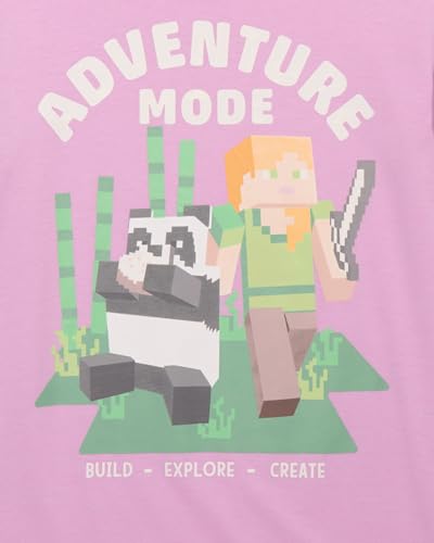 Minecraft T-Shirt Girls' Adventure Mode Pixel Design Kids Short Sleeve Tee2
