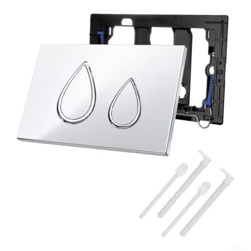 Pulsador de cisterna de doble descarga con diseño de gotas decorativo y elegante acabado blanco 6