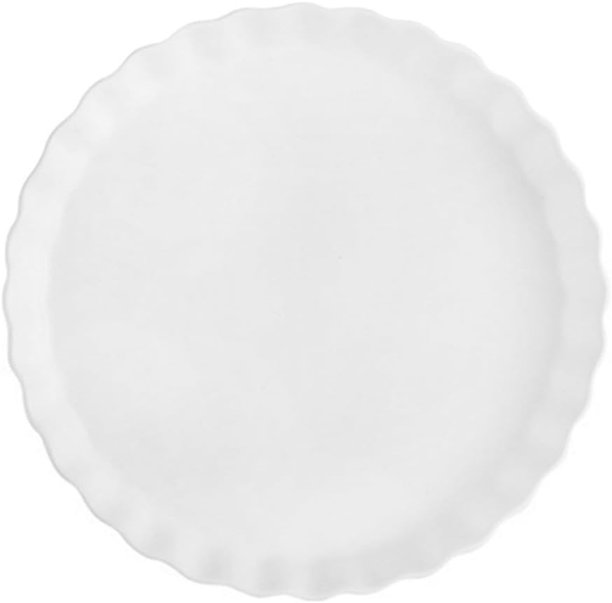 Creative Ceramic 10-inch White Sushi Plate for Household Tableware, Simple round Porcelain Dish for Pasta and Breakfast, Sturdy Dining Plate for Home and Restaurant Use