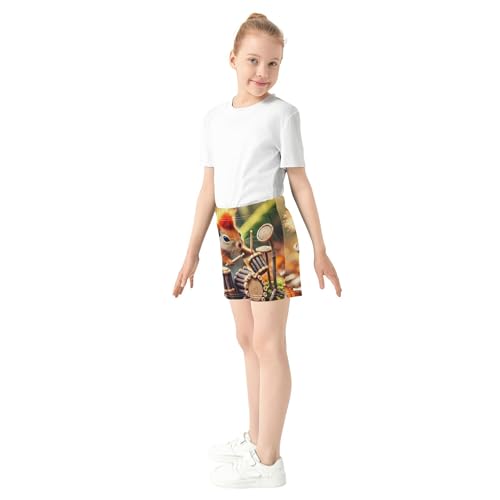 Girls Athletic Lounge Shorts Cute Squirrel Forest Animal Print Kids Youth Pajama Summer Casual Comfy Shorts, X-Small4