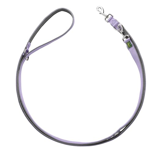 HUNTER Guinzaglio regolabile NEOPREN, colore: lavanda/grigio, nylon resistente, regolabile in 3 posizioni, imbottitura in neoprene morbida, ideale per tutti i giorni e per l'allenamento, dimensioni