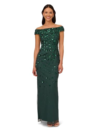 Adrianna Papell Women's Off Shoulder Beaded Gown