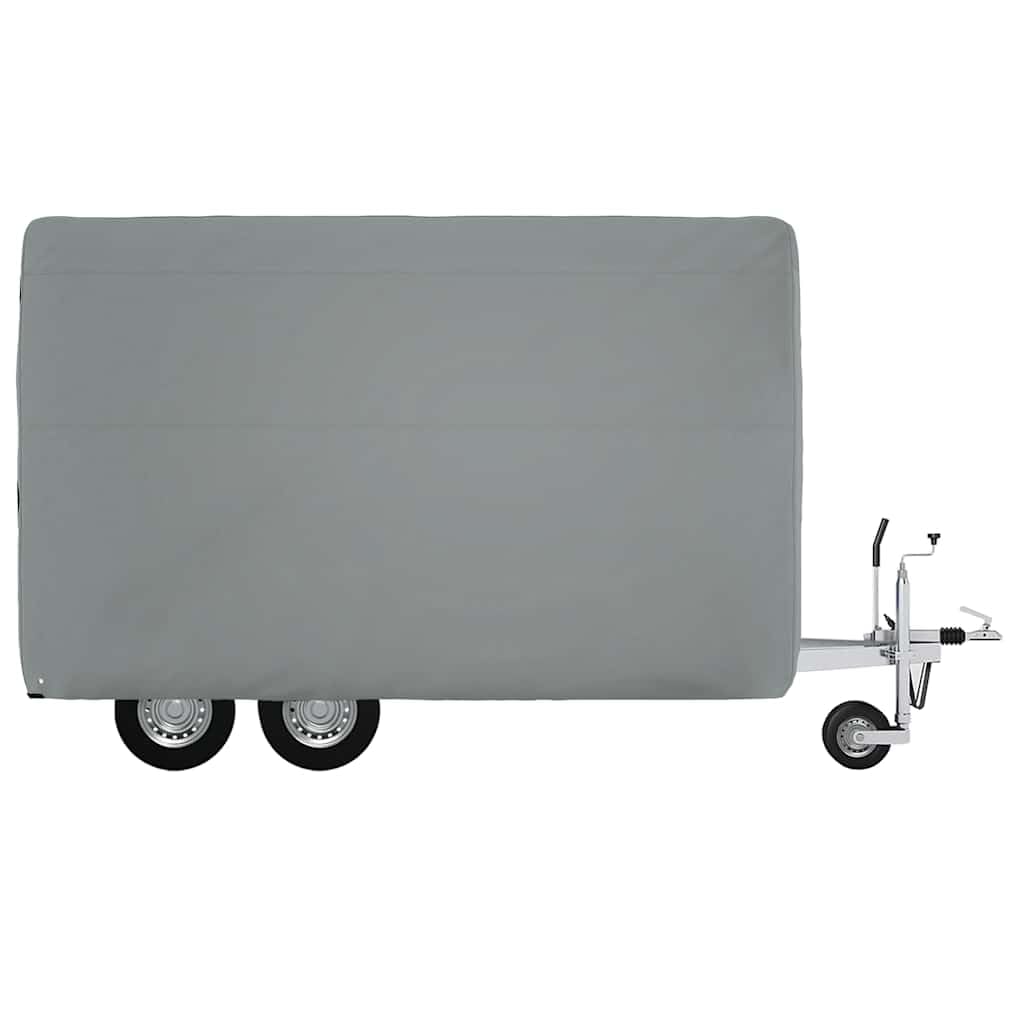 Funda para remolque de caballos, gris, 396 x 178 x 250 cm, tela no tejida, resistente a la intemperie, resistente al viento, resistente a los rayos UV, con cremallera y bolsa de almacenamiento