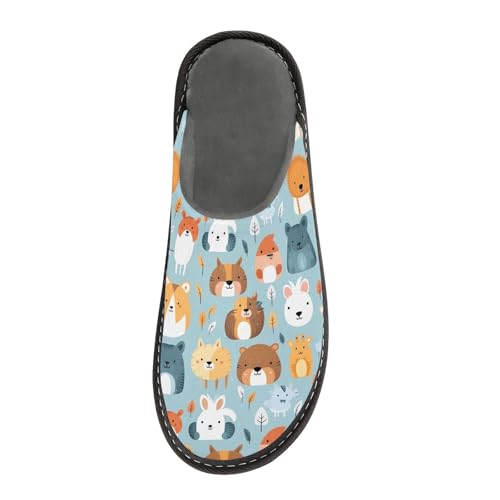 Animal Lion Fuzzy Slippers Soft Home Bedroom Slippers for Women Men House Shoes3