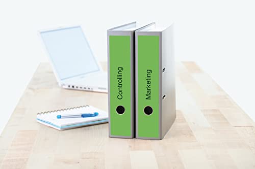 Herma Self Adhesive Lever Arch File Labels, 3 Labels Per A4 Sheet, 60 Labels For Printers, Green, 61 X 297 Mm (5139) #TOP2