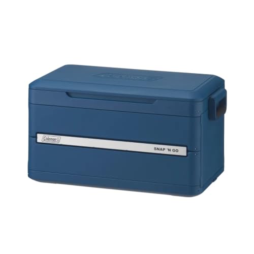 Coleman Snap N Go 35-Quart Collapsible Hard Cooler Portable Hard-Sided Cooler with Waterproof Removable Liner Spacing-Saving & Quick Set Up 48 Hours Cold Sapphire Blue