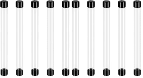 Image of AHANDMAKER 5Pcs Clear Rigid Plastic Tubing with Caps, ID 0.9 Inch Portable Storage Tube Polycarbonate Tube 12 Inch Length Round Plastic Tubing for Incense Sticks Beads Item Storage (Pack of 2)