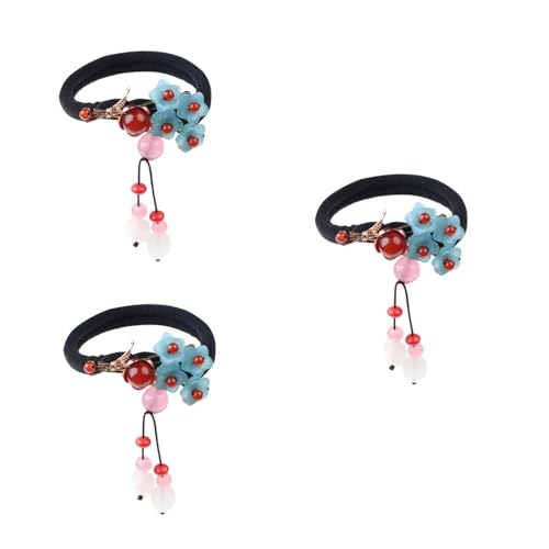 Élastique cheveux anti-casse orné de jade véritable pour fixer les chignons volumineux
