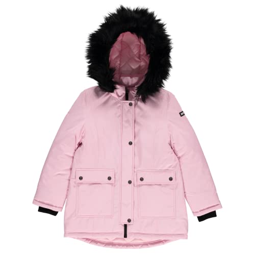Image of Juicy Couture Girls Coat, Faux Fur Hooded Winter Jacket, Warm Padded Parka Hoodie, Kids Heavyweight Winter Coat