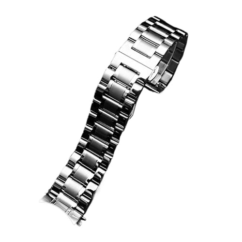 Compatibile con Seiko Casio Longines Cinturino in acciaio inossidabile con estremità curva da uomo Cinturino in metallo Bracciale a catena for orologio