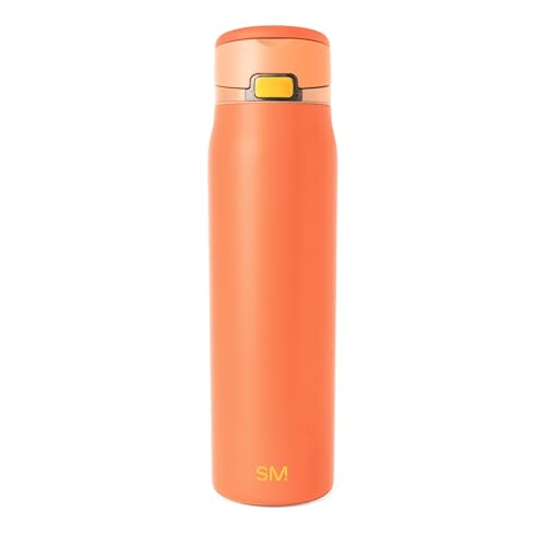 Image of Simple Modern Water Bottle with Straw & Handle | 24oz | Orange | Mesa Loop Insulated Water Bottle for School, Sports, Travel | Leak Proof, Stainless Steel | Citrus