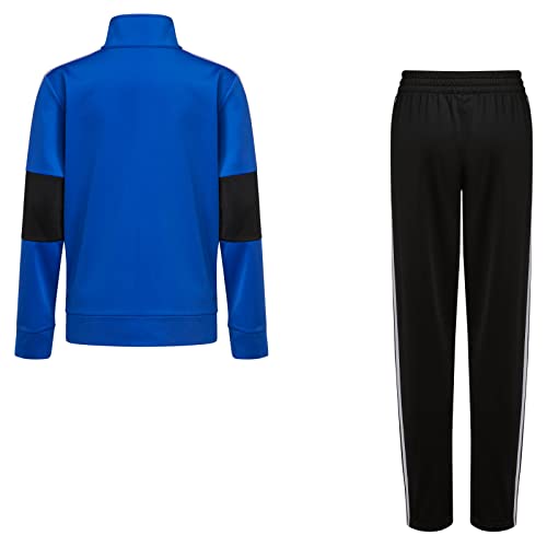 adidas Conjunto de Roupas para Meninos com Jaqueta e Calça de Tricô, Team Royal Color Blocked Blue,