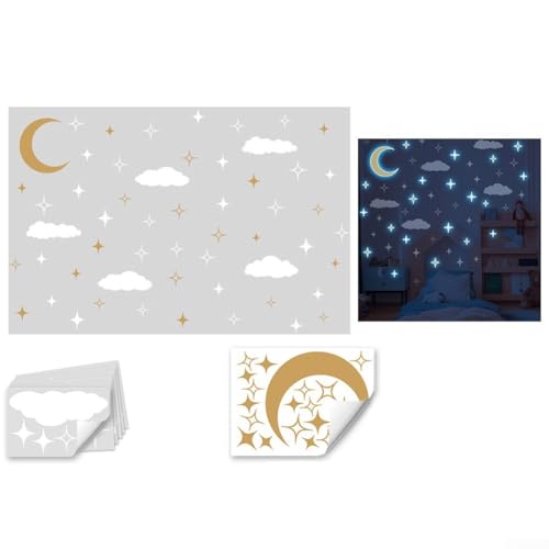 Calcomanías removibles luna y estrellas para pared miniatura 3