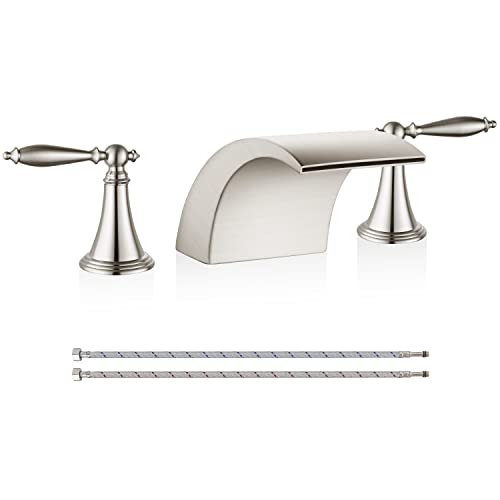 La Mejor Selección de Lavabo doble para baño los 10 mejores. 33 Airuida - llave de baño generalizado de 8 pulgadas, llave de lavabo de baño en cascada, doble asa montada en cubierta, 3 agujeros, llave mezclador de lavabo sin drenaje...