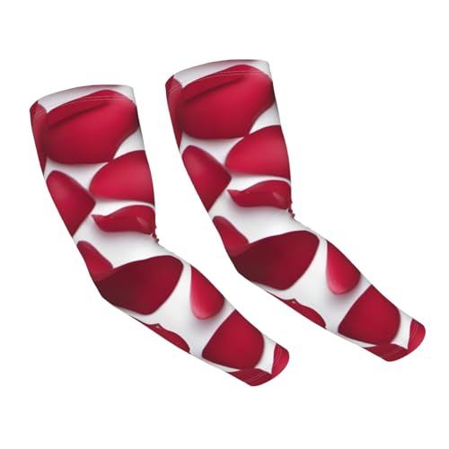 XULLZH Mangas de protección con estampado de pétalos de rosa roja para hombres y mujeres, para trabajo, golf, correr, fútbol, ciclismo, Negro, talla única