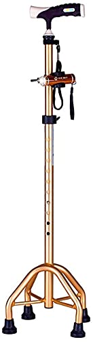 Stampelle Telescopiche Antiscivolo Deambulatore Stampelle in Alluminio Bastone da Passeggio a Quattro Gambe per Uomo Anziano Lampada Antiscivolo Retrattile Bastone da Passeggio con Ospedale per Artr