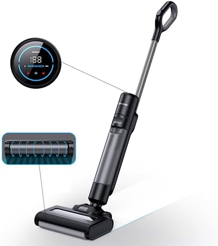 SIMWAL SW02 Wet Dry Vacuum Cleaner, Floor Cleaner Machine for Sticky Messes and Kitchen Waste, Vacuum Mop All in One with Self-Cleaning, LCD Display fit for Hard Floor