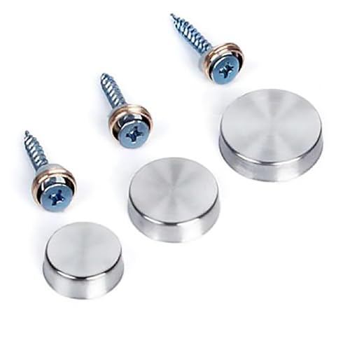 Image of RiseOm Brass Round Mirror Cap,Screws Cap Cover,Nails Decorative,Mirror Nail Decorative Cover (Pack of 40, 16mm-Gold (PVD))