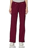 Dickies Scrubs Women's Tall Xtreme Stretch Junior Fit Drawstring Flare Leg Pant,D-Wine,X-Large Tall