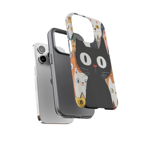 Coque iPhone 14 Pro chat noir rigide mate anti-reflets - 3