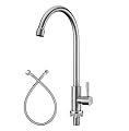 Apaix Cold Only Bar Sink Faucet, SUS304 Stainless Steel Cold Water Only Kitchen Faucet Single Handle Faucet for Outdoor Sink Brushed Nickel