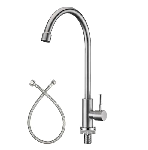 Comparison: Best Faucet For Outdoor Kitchen 11 Apaix Cold Only Bar Sink Faucet, SUS304 Stainless Steel Cold Water Only Kitchen Faucet Single Handle Faucet for Outdoor Sink Brushed Nickel