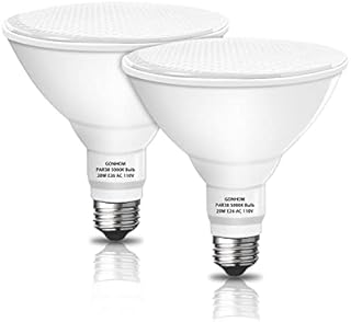 GONHOM Par38 LED Flood Light Outdoor Bulb 2 Pack, 5000K Daylight-Non-Dimmable, 20W Replace up to 200W, 1800LM, E26 Base Outdoor Flood Light Bulbs for Backyard, Garage, Porch, Gardens