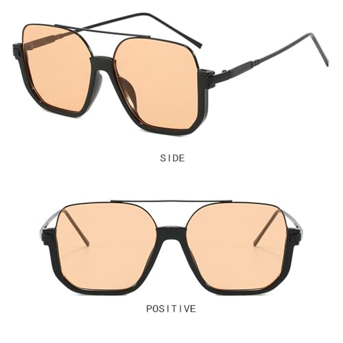 Heptagram Retro Oversized Aviator Sunglasses for Women Square Semi-Rimless Sun Glasses 70s Trendy Fashion Cute Shades3