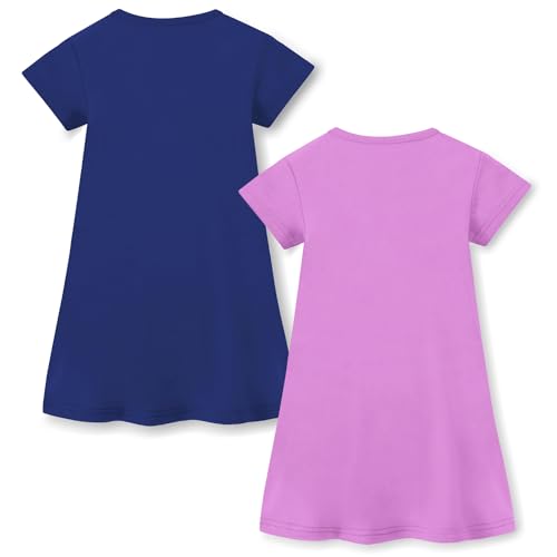 Image of Trampoline Girls Midi Dress Combo | Half Sleeve Cotton Dresses with Fun Prints | Soft & Stylish Everyday Outfits for Kids | Pack of 2
