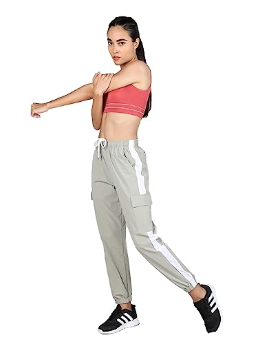 Image of CHKOKKO Women High Rise Sports Gym Track Pant Running Lower with Cargo Pocket