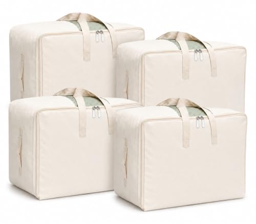 Soft Canvas Storage Bags for Comforter Bedding, Blankets, Quilt...