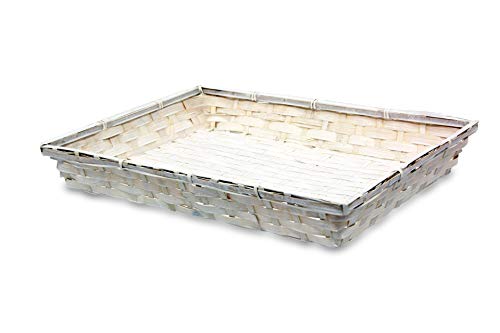 Preisvergleich Produktbild MIMBRE NATURAL LACKIERTES WEISSES LEBENDTABLETT (44 × 33 × 7)